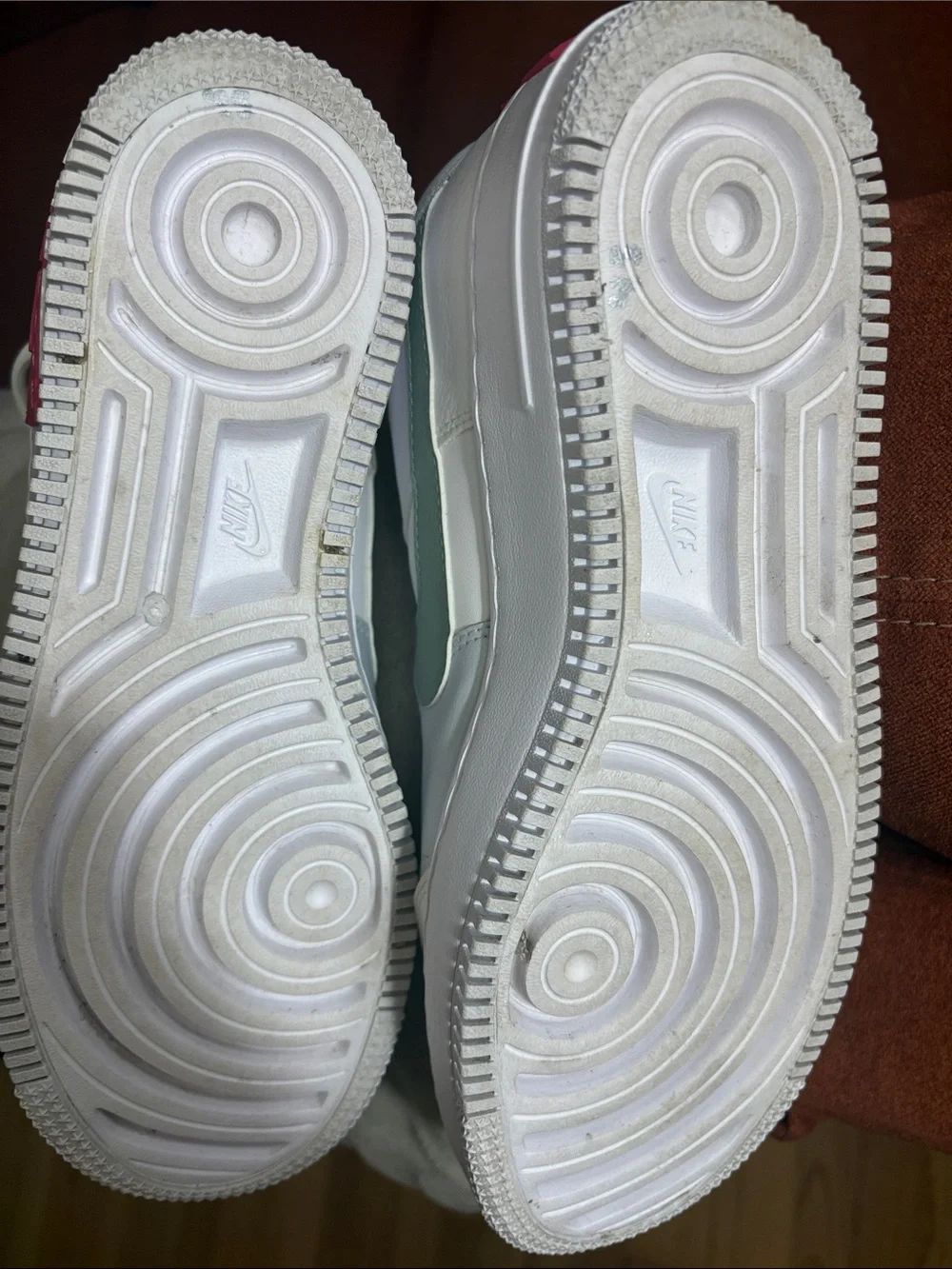 Nike Women’s Sneakers White with Green and Pink Accents